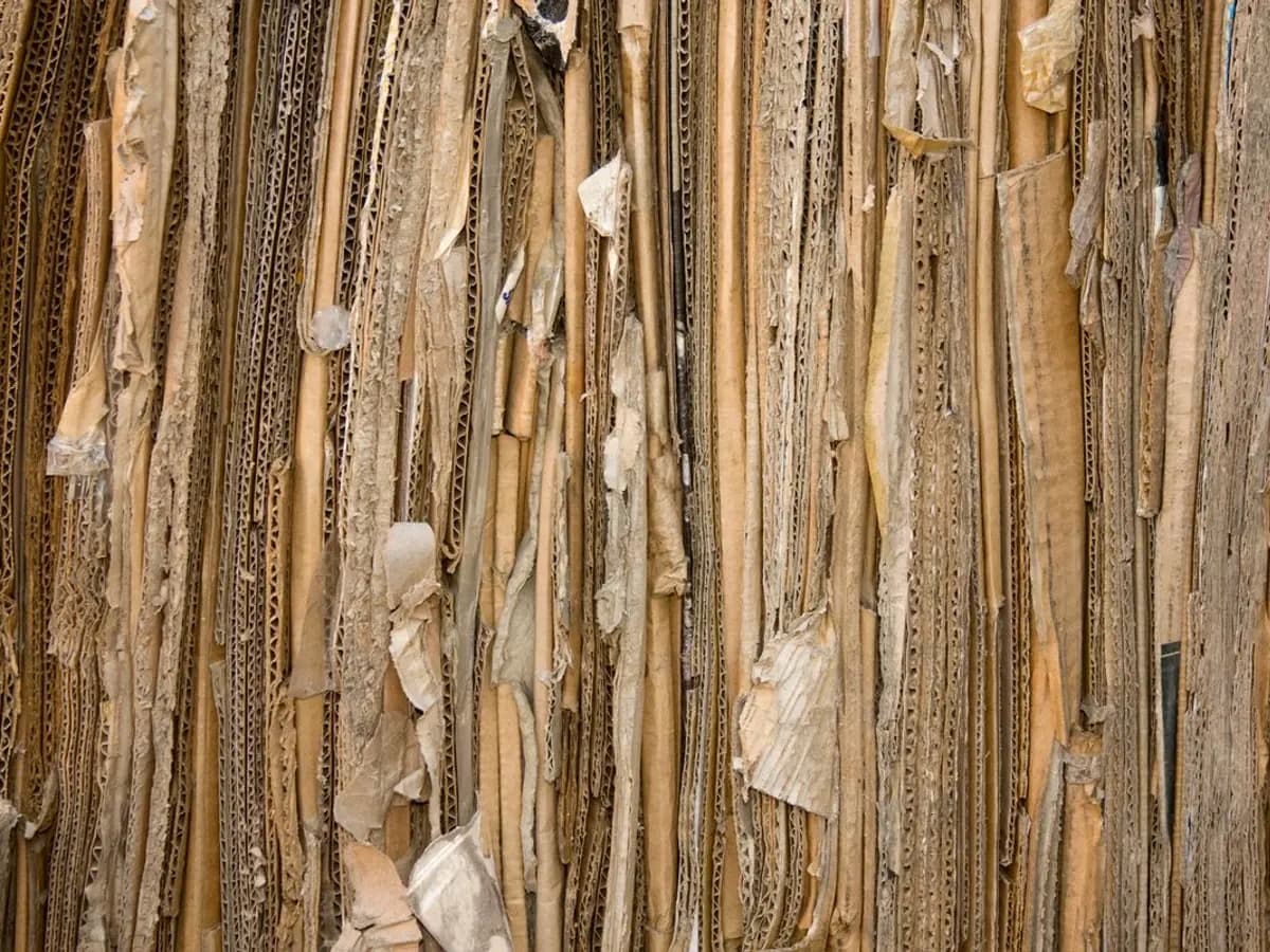 Dense stack of heavy corrugated sheets